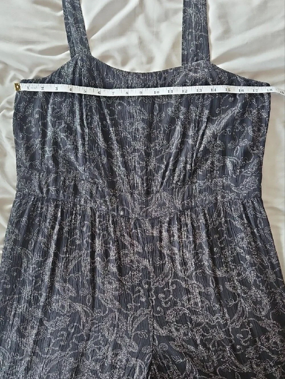 Universal Thread Black Jumpsuit with White Floral Print